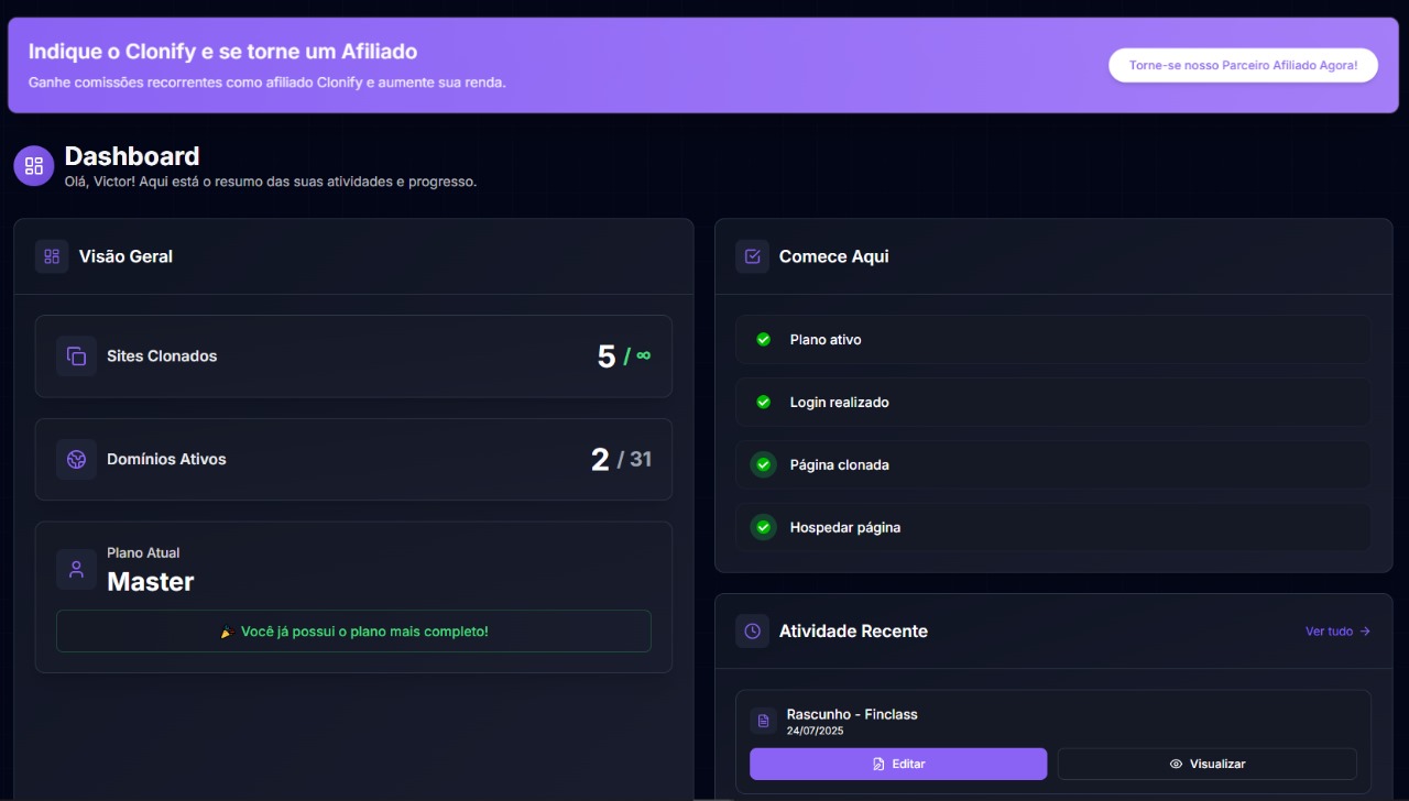 Clonify Dashboard